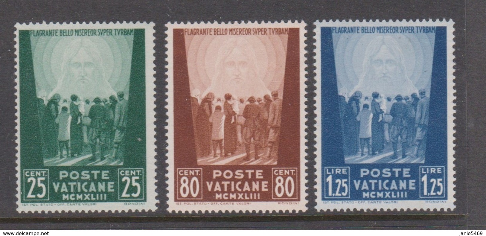 Vatican City S 84-86 1944 Pro War Prisoner,dated 1943,mint Hinged - Nuovi