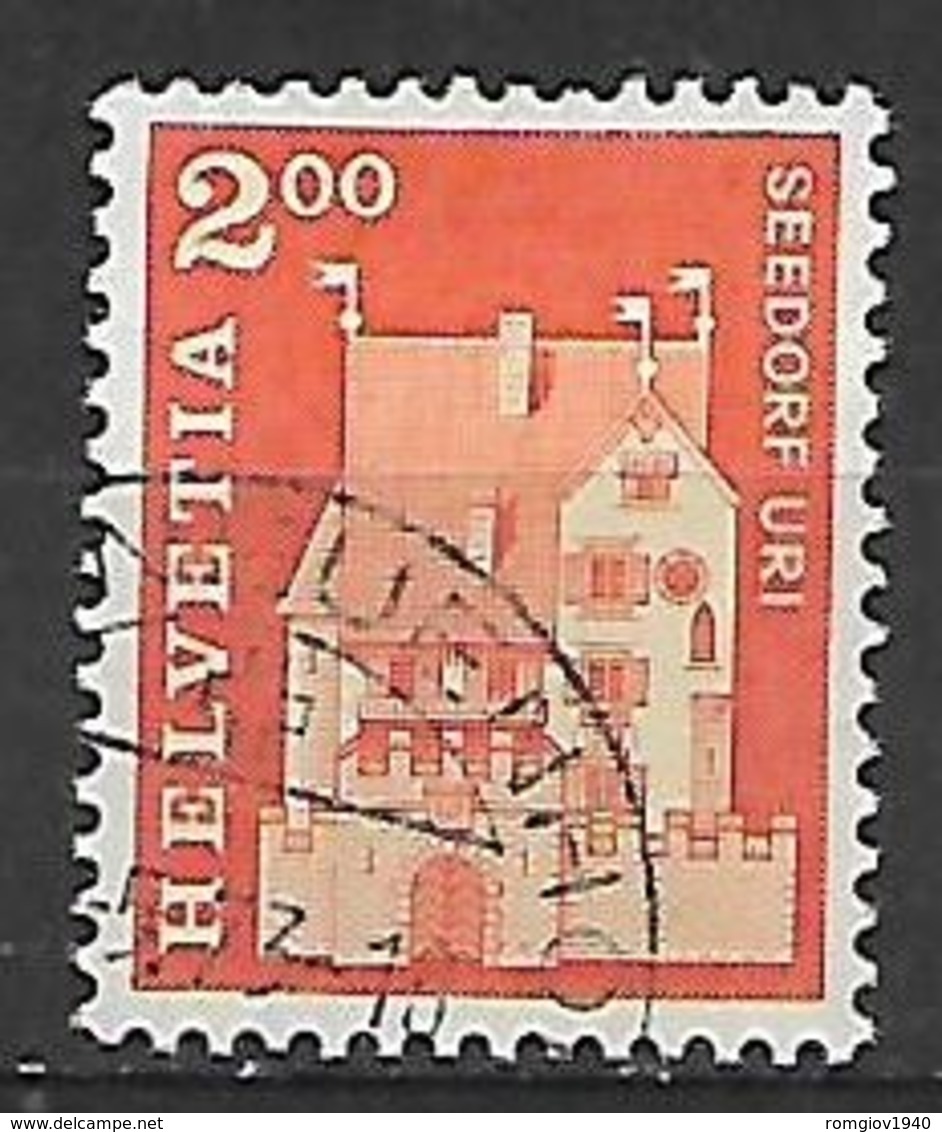 SVIZZERA -1967  EDIFICI STORICI  SERIE ORDINARIA UNIF. 796 USATO VF - Usati