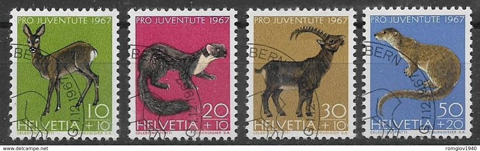 SVIZZERA -1967  PRO JUVENTUTE UNIF. 799-802  USATA VF - Usati