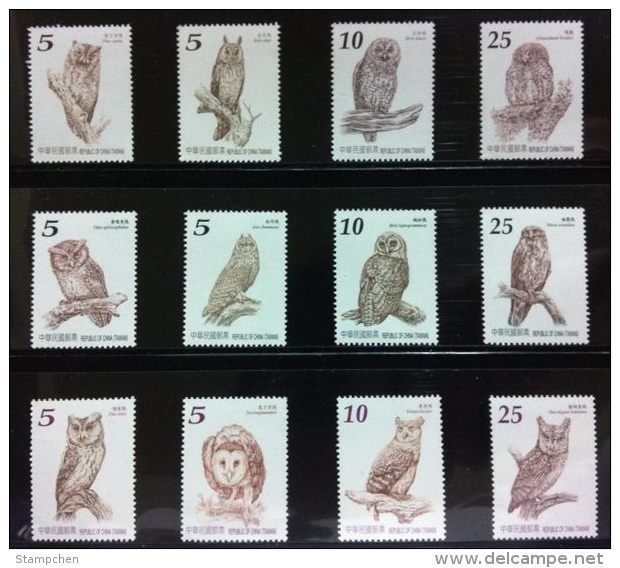 Taiwan 2011 , 2012  & 2013 Owls Stamps Fauna Owl Bird  Total 3 Sets - Unused Stamps