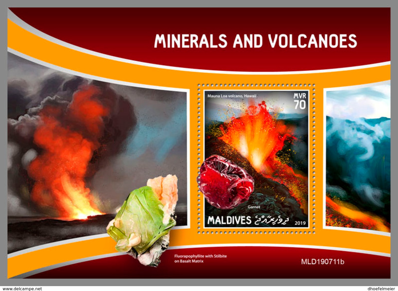 MALDIVES 2019 MNH Volcanoes Vulkane Volcans Minerals S/S - OFFICIAL ISSUE - DH1942 - Volcanos