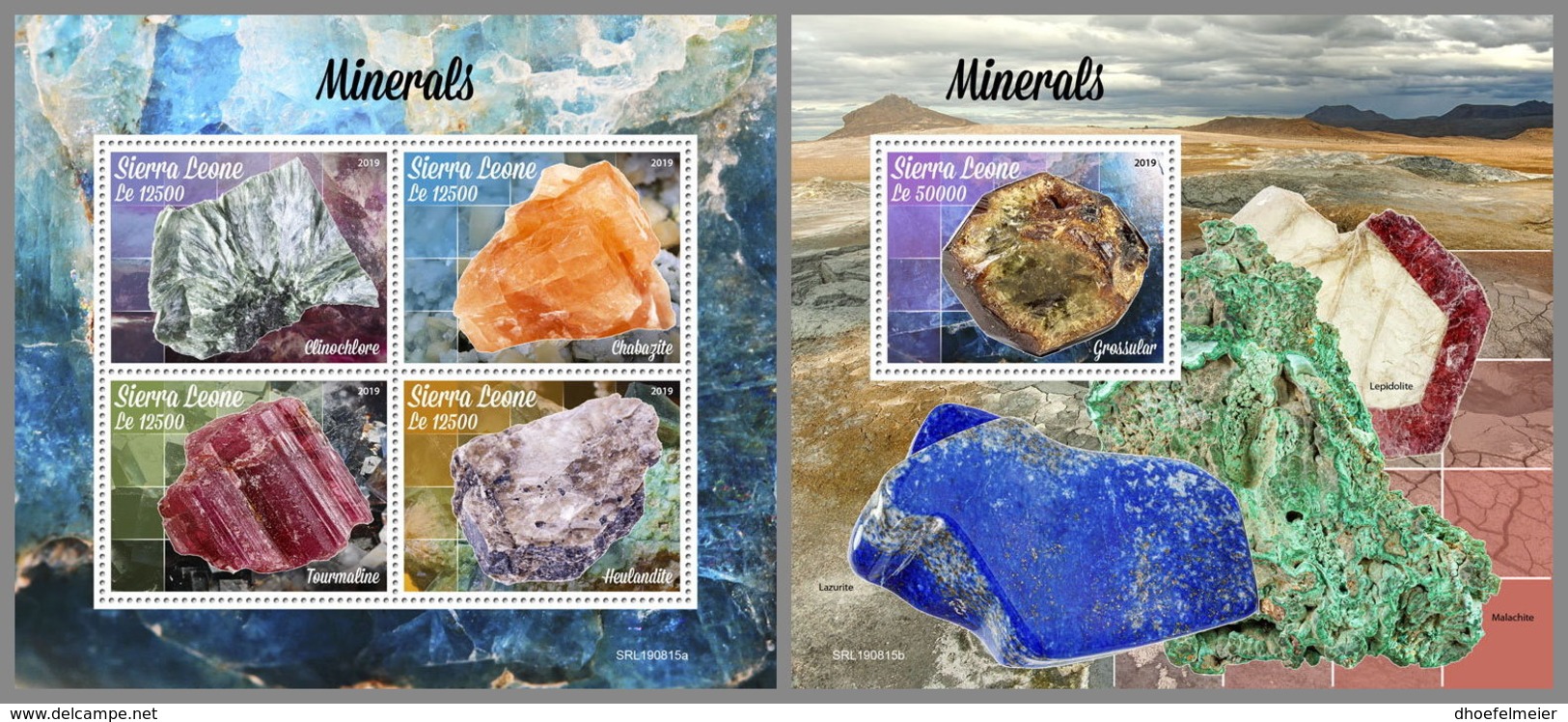 SIERRA LEONE 2019 MNH Minerals Mineralien Mineraux M/S+S/S - OFFICIAL ISSUE - DH1942 - Minerali