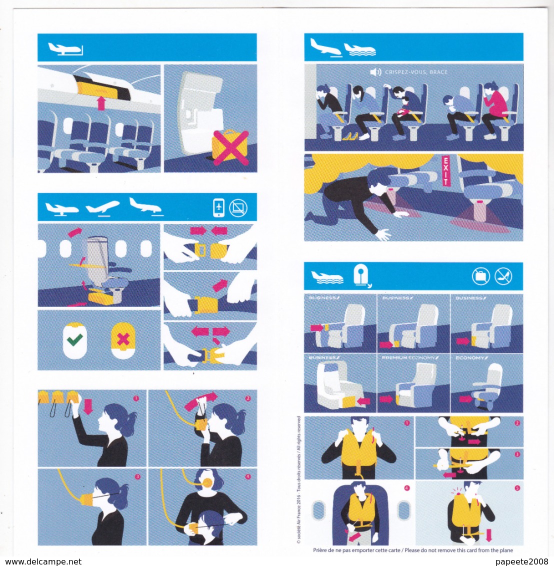 Air France/ Boeing 777 200 - 11/2016 - Consignes De Sécurité / Safety Card - Fichas De Seguridad