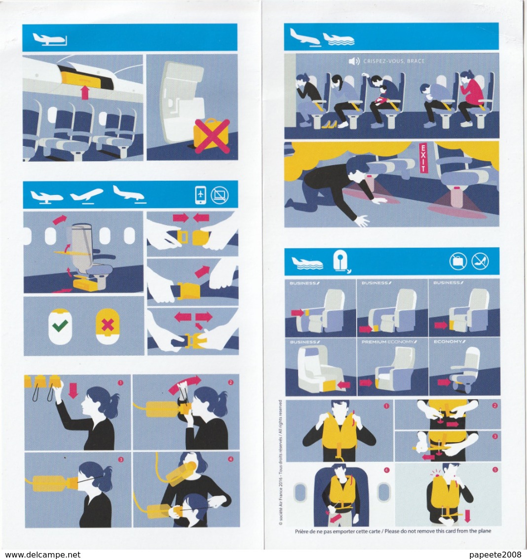 Air France/ Boeing 777 200 - 01/2019 - Consignes De Sécurité / Safety Card - Fichas De Seguridad