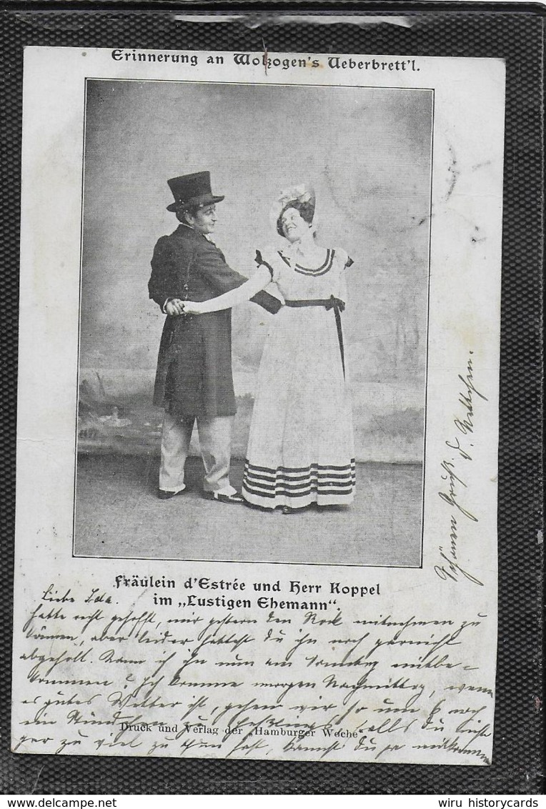 AK 0348  Fräulein D' Estrée Und Herr Koppel Im " Lustigen Ehemann " - Erinnerungen An Wolzogen' S Ueberbrett' L Um 1901 - Theater