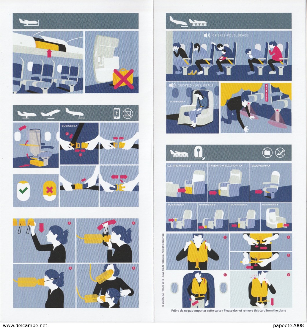 Air France/ Boeing 777 300 - 01/2019 - Consignes De Sécurité / Safety Card - Fichas De Seguridad