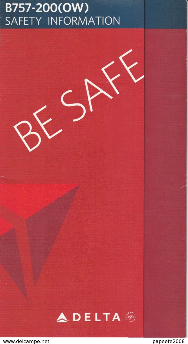 Delta Airline / B 757-200 (OW) - 09-2014 / Consignes De Sécurité / Safety Card (grand Format) - Veiligheidskaarten