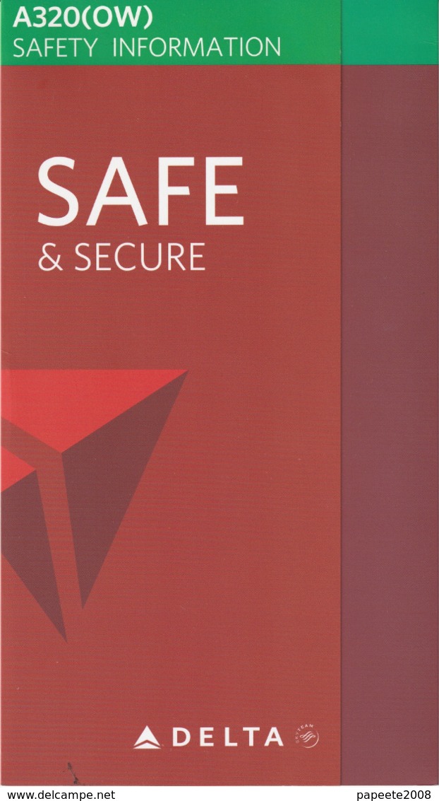 Delta Airline / A 320 (OW) - 01-2015 / Consignes De Sécurité / Safety Card (grand Format) - Veiligheidskaarten