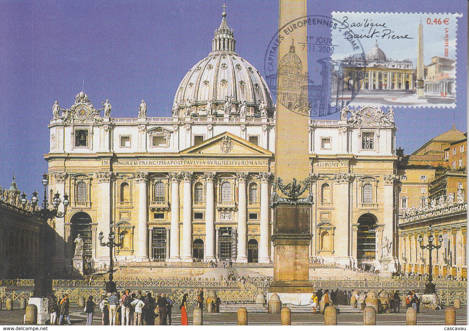 Carte  Maximum  1er Jour   Capitale   Européenne  :  Basilique  SAINT  PIERRE    ROME   2002 - 2000-2009