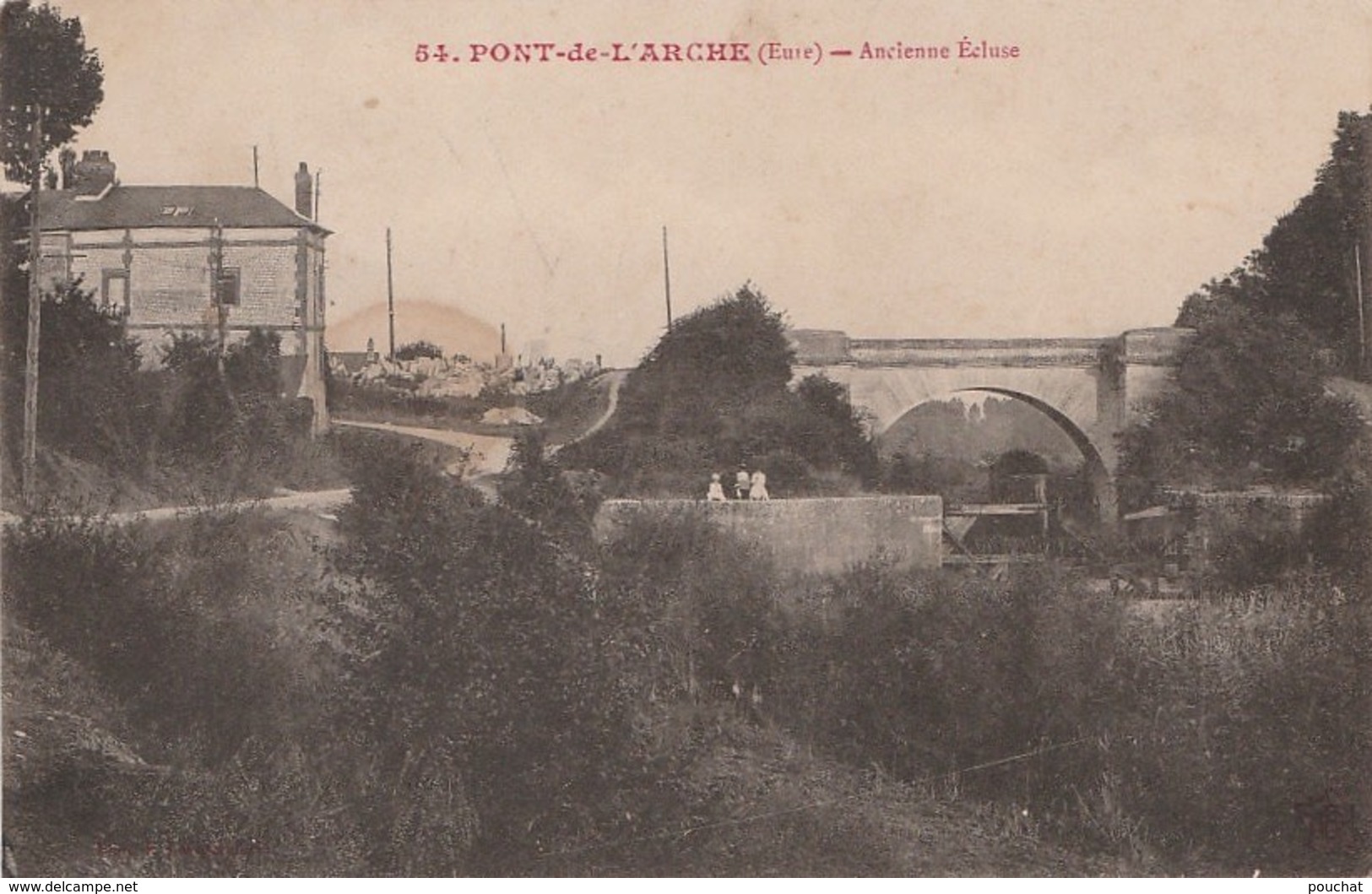 H11- 27) PONT DE L ARCHE (EURE)  ANCIENNE ECLUSE - (ANIMEE - 2 SCANS) - Pont-de-l'Arche