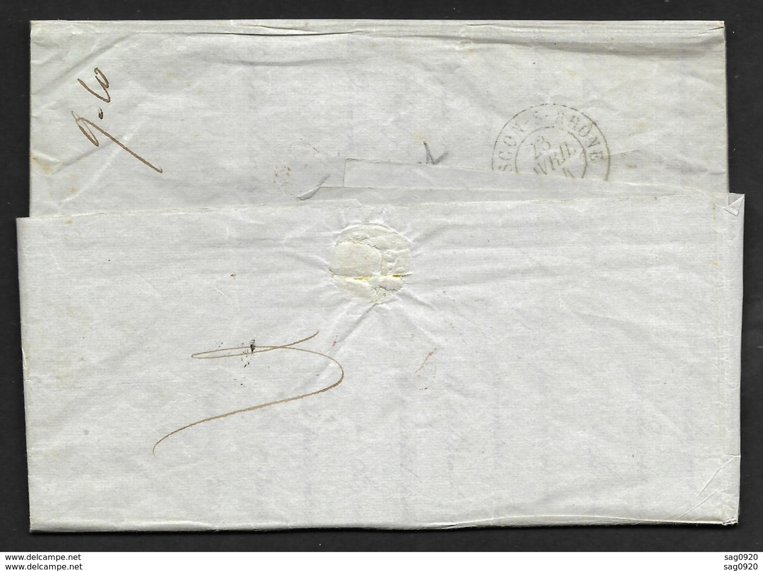 Lettre (De Francfort) Avec Cachet Rouge De Marseille-Pour Tarascon - 1801-1848: Vorläufer XIX