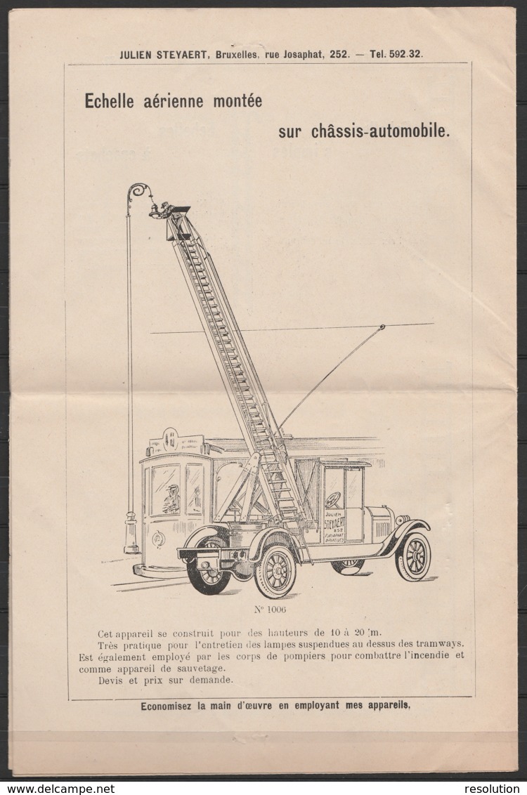 Dépliant Publicitaire Imprimé (Echelles) Affr. PREO 5c [BRUXELLES/1927/BRUSSEL] Pour FRAMERIES - Sobreimpresos 1922-31 (Houyoux)
