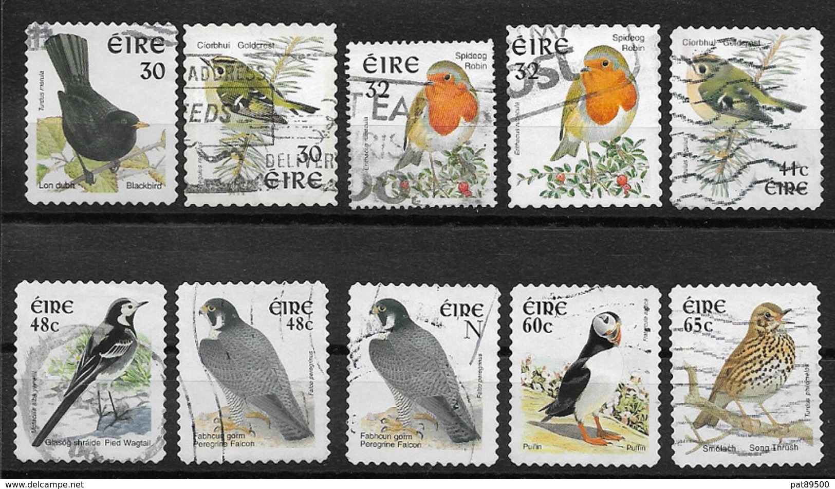 IRLANDE / Thème OISEAUX / Lot De 10 Timbres Oblitérés DIFFERENTS Sélectionnés >> Format Moyen Sauf Pour Le 32 C (2èlot) - Autres & Non Classés