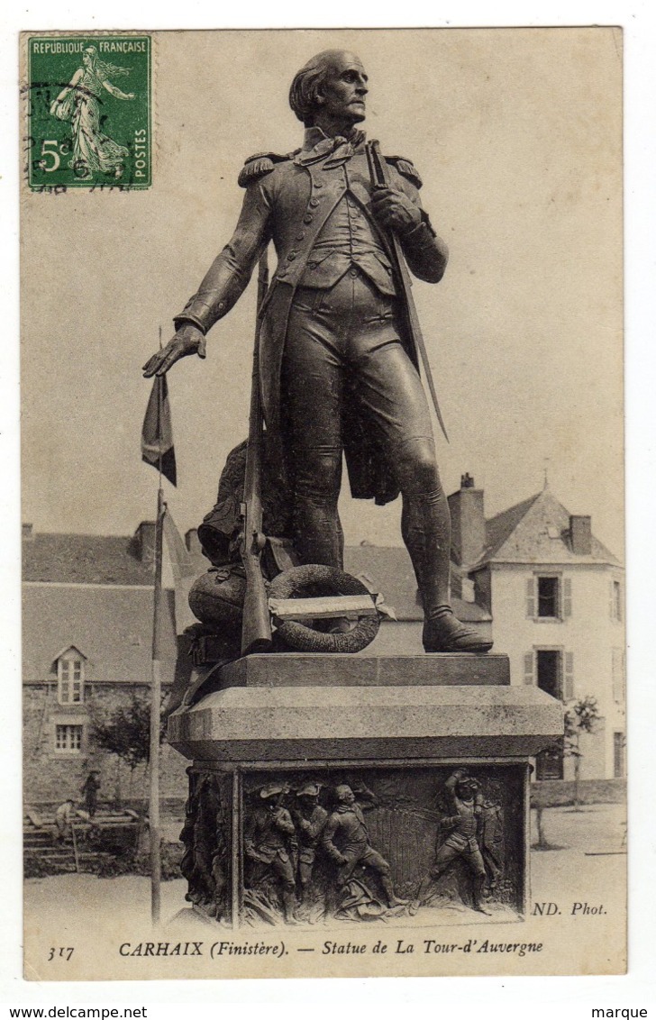 Cpa N° 317 CARHAIX Statue De La Tour D' Auvergne - Carhaix-Plouguer