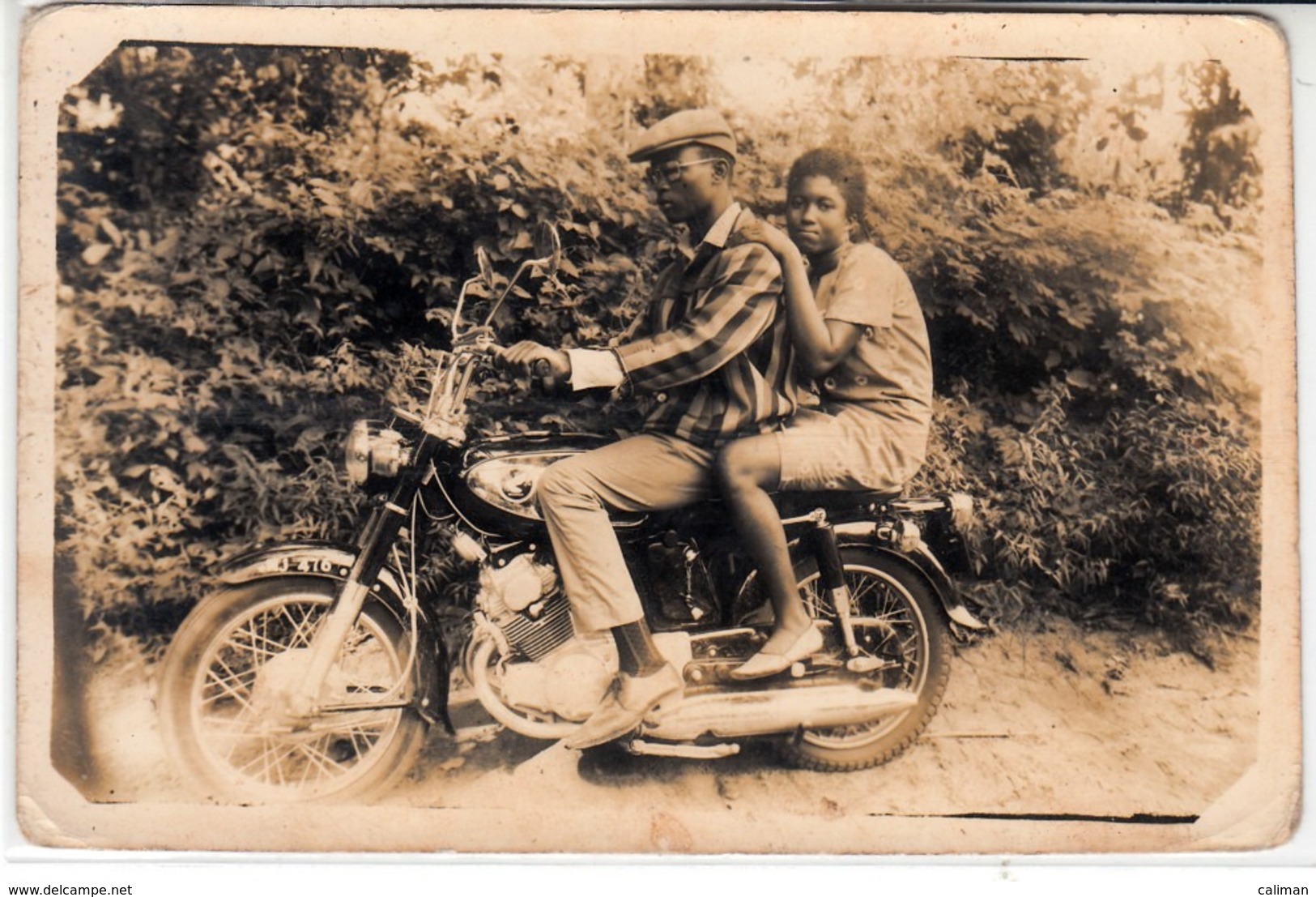 MOTO MOTORCYCLE HONDA - FOTO ORIGINALE AFRICA ANNI '60 - Autres & Non Classés