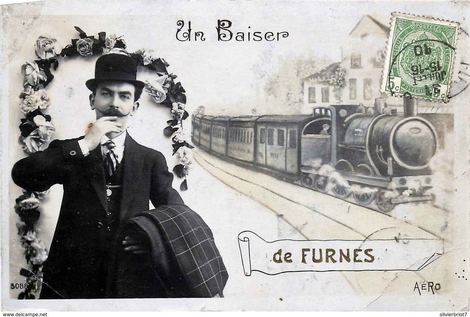 Belgique - Furnes - Fantaisie - Un Baiser De Furnes - Train - Veurne