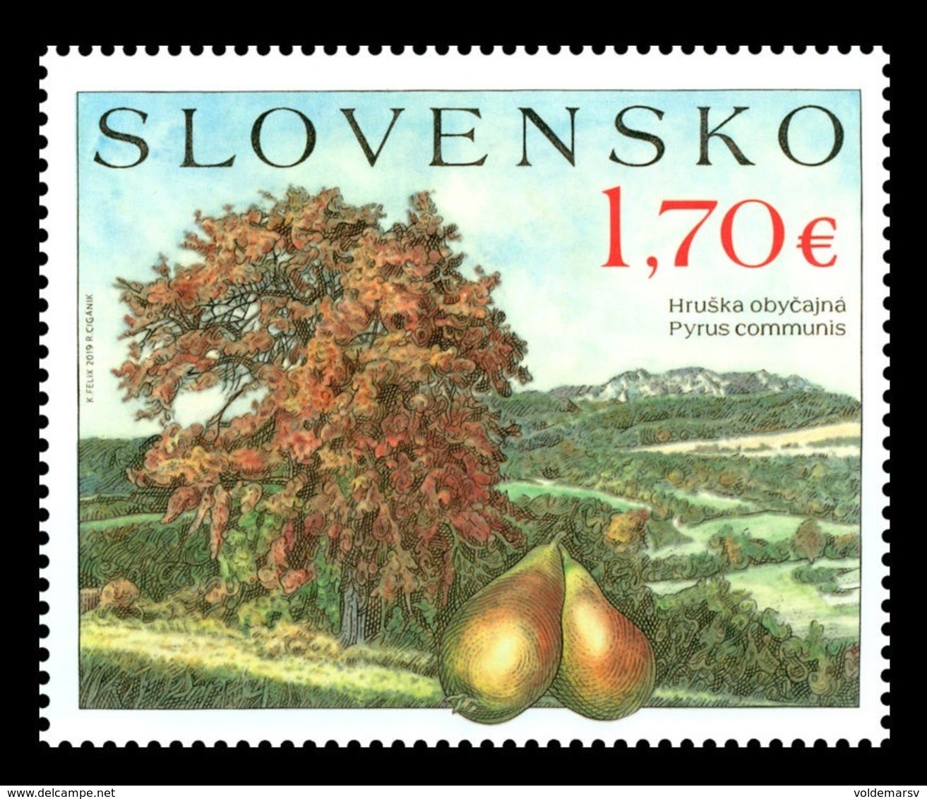 Slovakia 2019 Mih. 884 Flora. Fruit Trees. European Pear MNH ** - Unused Stamps