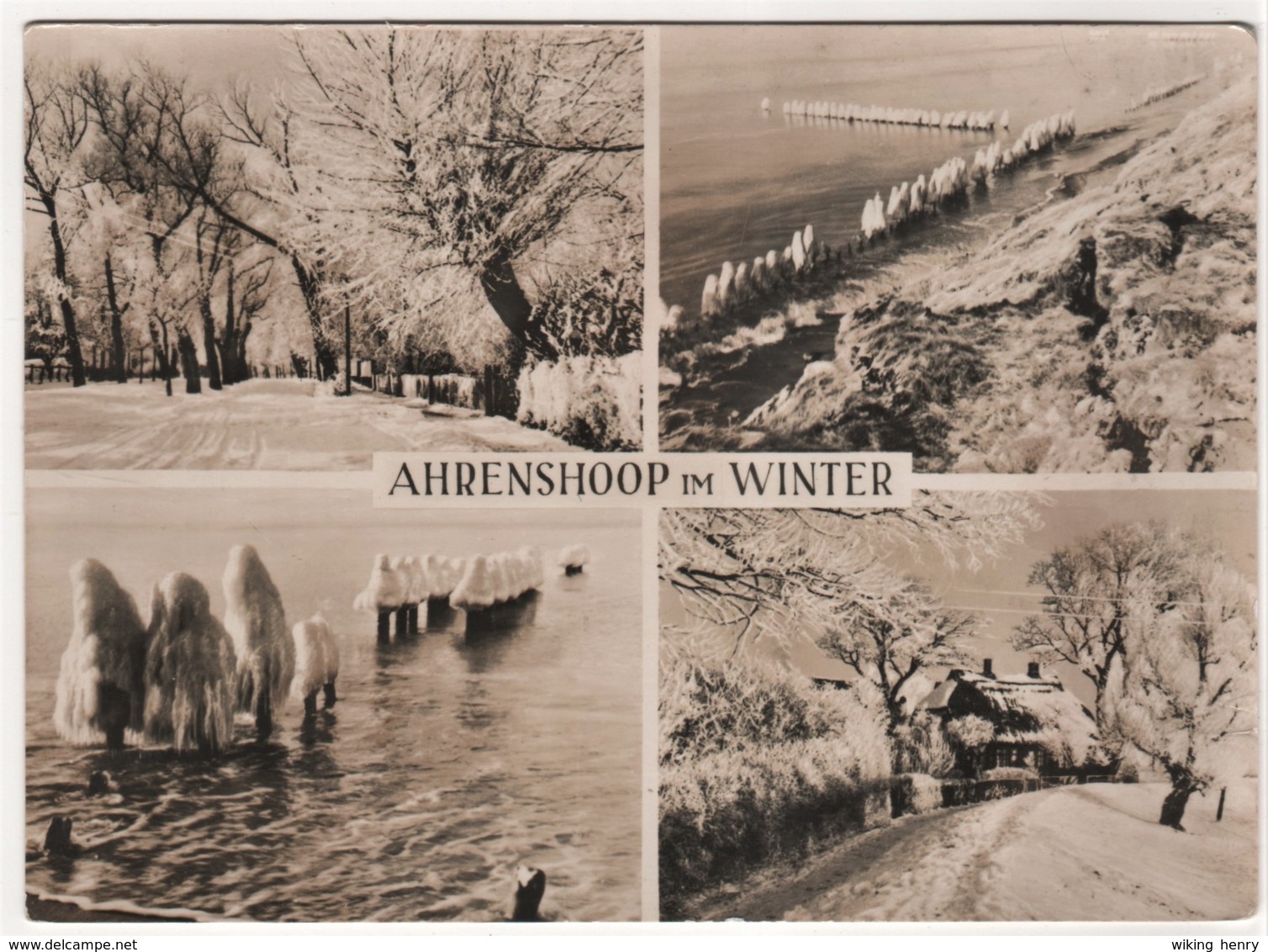 Ahrenshoop - S/w Mehrbildkarte 2   Im Winter - Fischland/Darss