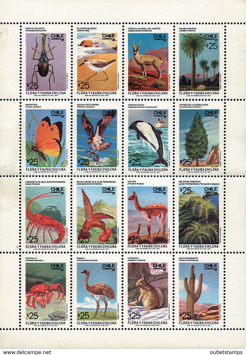 Ref. 5423 * NEW *  - CHILE . 1987. FAUNA AND FLORA. FAUNA Y FLORA - Chile