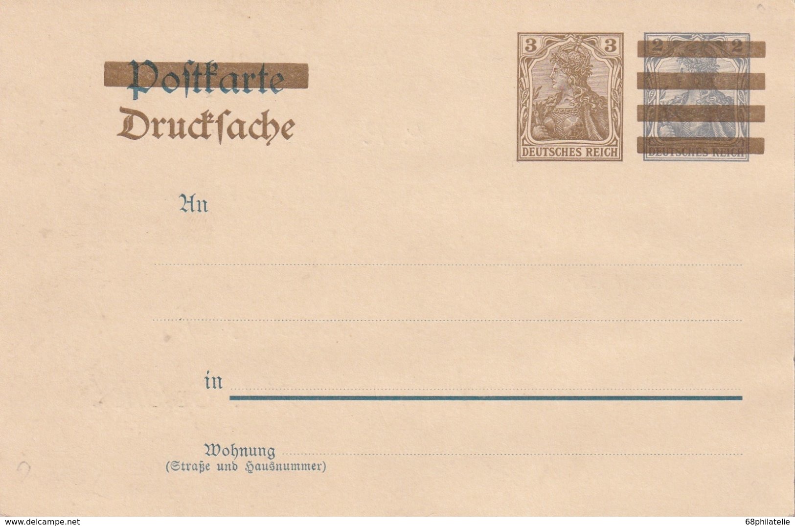 ALLEMAGNE     ENTIER POSTAL/GANZSACHE/POSTAL STATIONERY CARTE REPIQUEE - Sonstige & Ohne Zuordnung