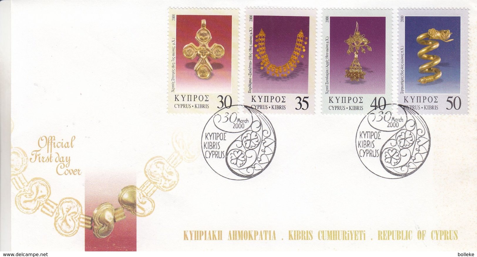 Chypre- Lettre FDC De 2000 - Oblit Cyprus - Bijoux - - Lettres & Documents