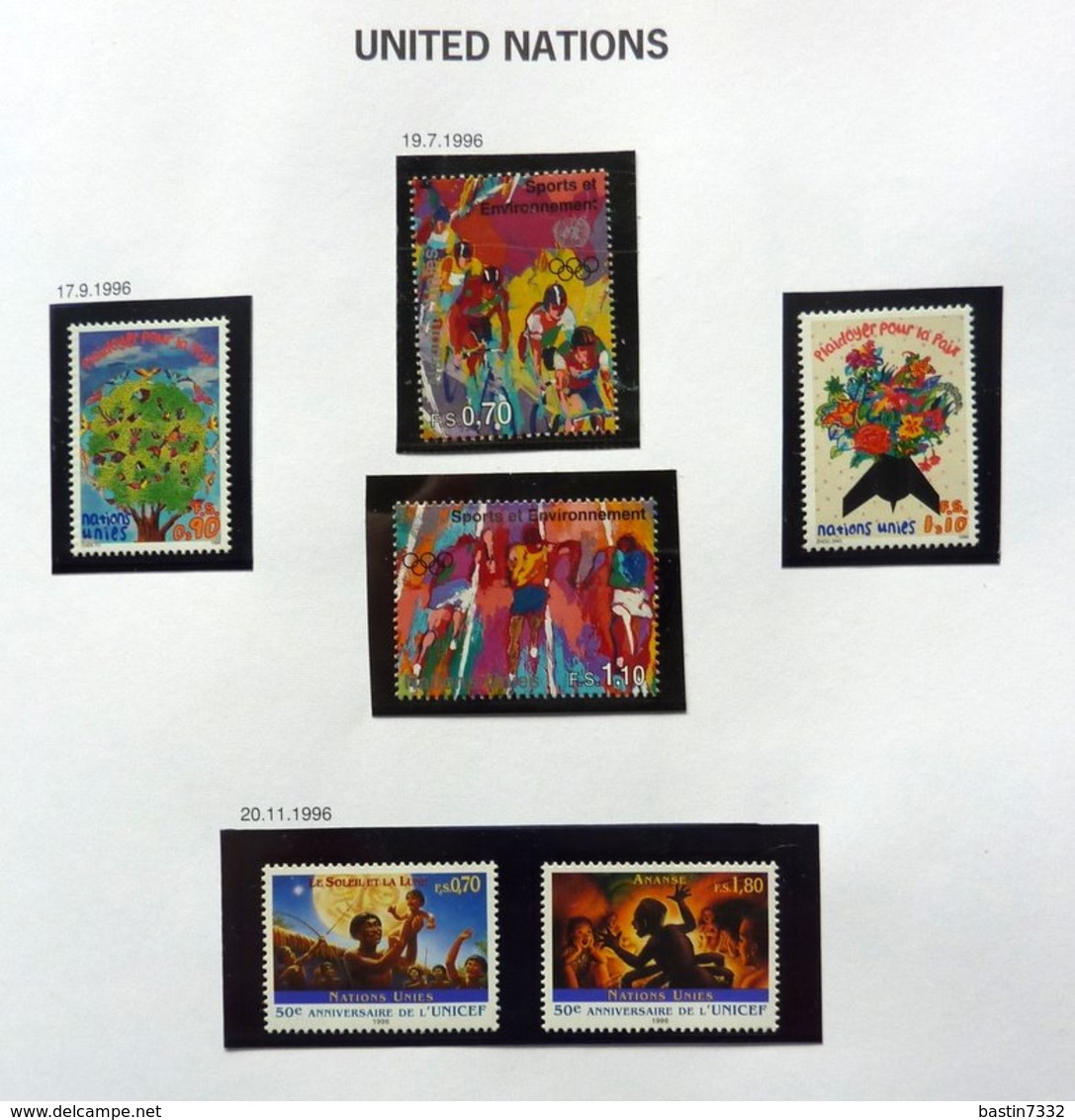 United Nations/Netherlands/Suriname/Netherlands Antilles/Netherlands New Guinea on album pages