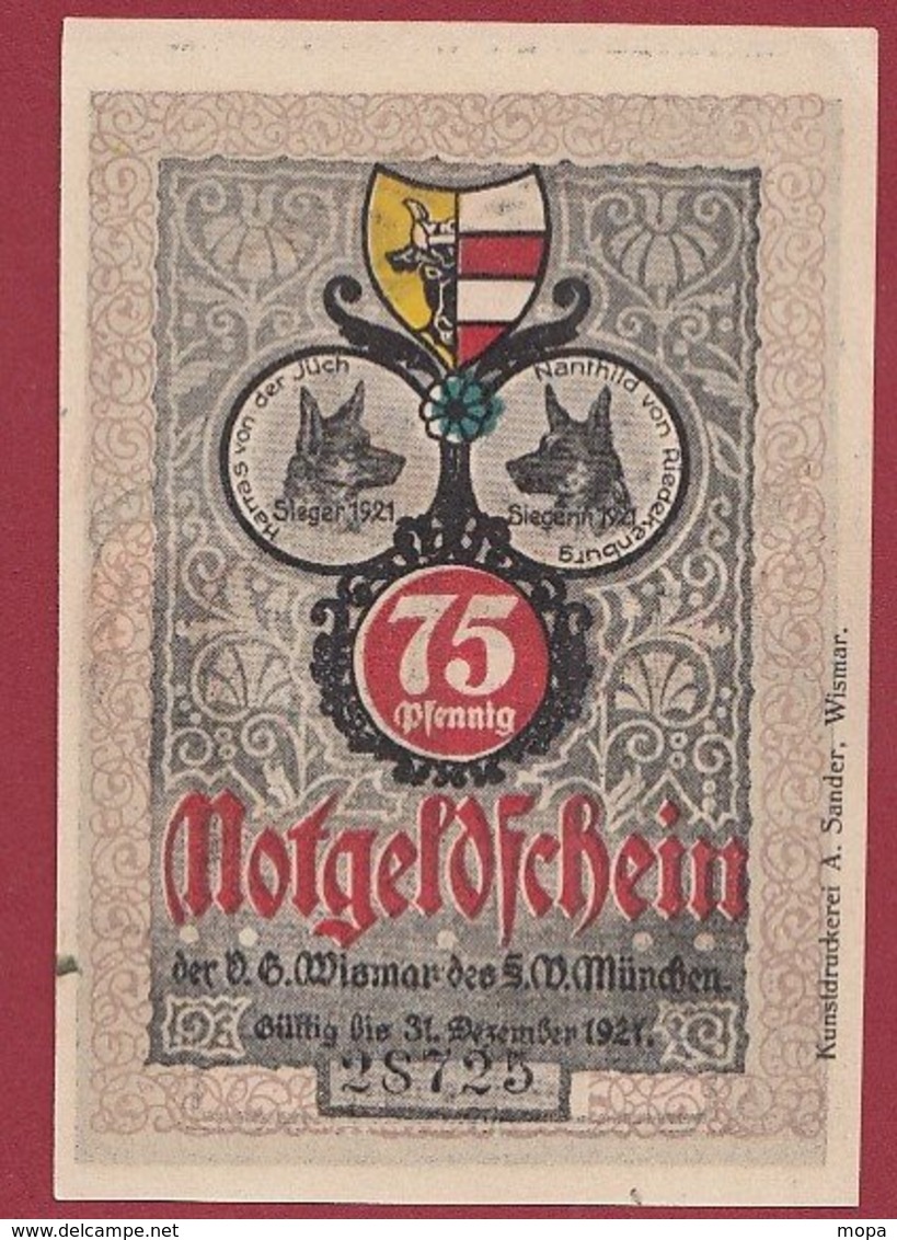 Allemagne 1 Notgeld 75 Pfenning  Stadt Wismar (  RARE) Dans L 'état Lot N °5019 - Colecciones