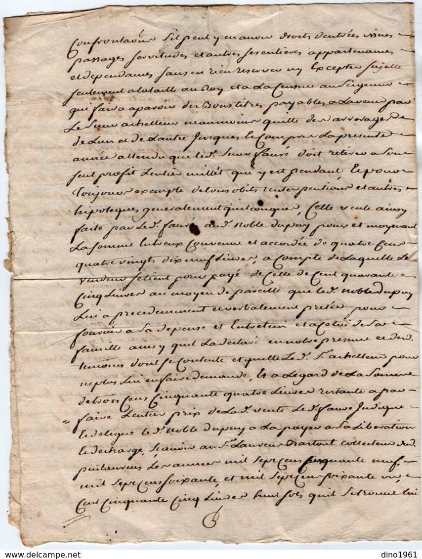 VP15.955 - Cachet De Généralité De TOULOUSE - Acte De 1761 - Vente D'une Pièce De Terre Située à PUYLAURENS - Matasellos Generales