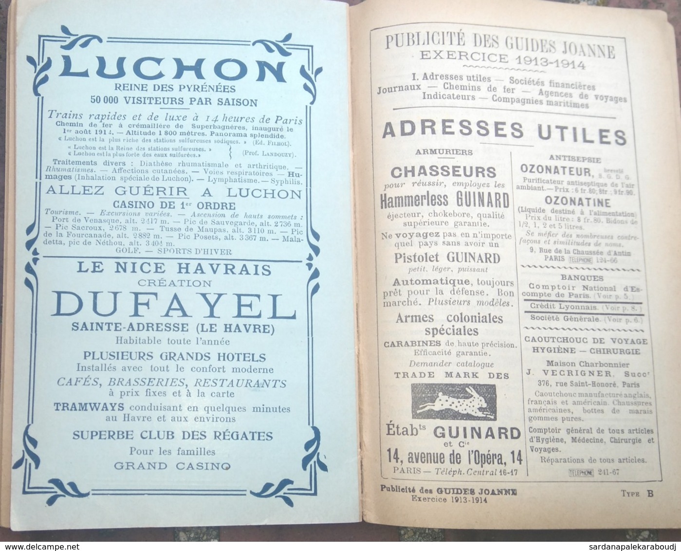 RARE Guide JOANNE 1912 de FONTAINEBLEAU et la Forêt, très documenté - peu courant.