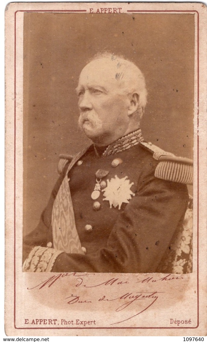 Photographe De La Magistrature Du Sénat E.APPERT PHOTO DE  Mr MAC MAHON DUC DE MAGENTA - Guerra, Militares