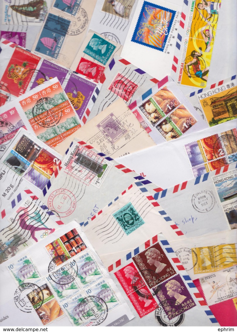 HONGKONG HONG KONG Lot Varié De 286 Enveloppes Timbrées Air Mail Covers Cover Batch Of Letters Stamps Franking Stamp - Lots & Serien