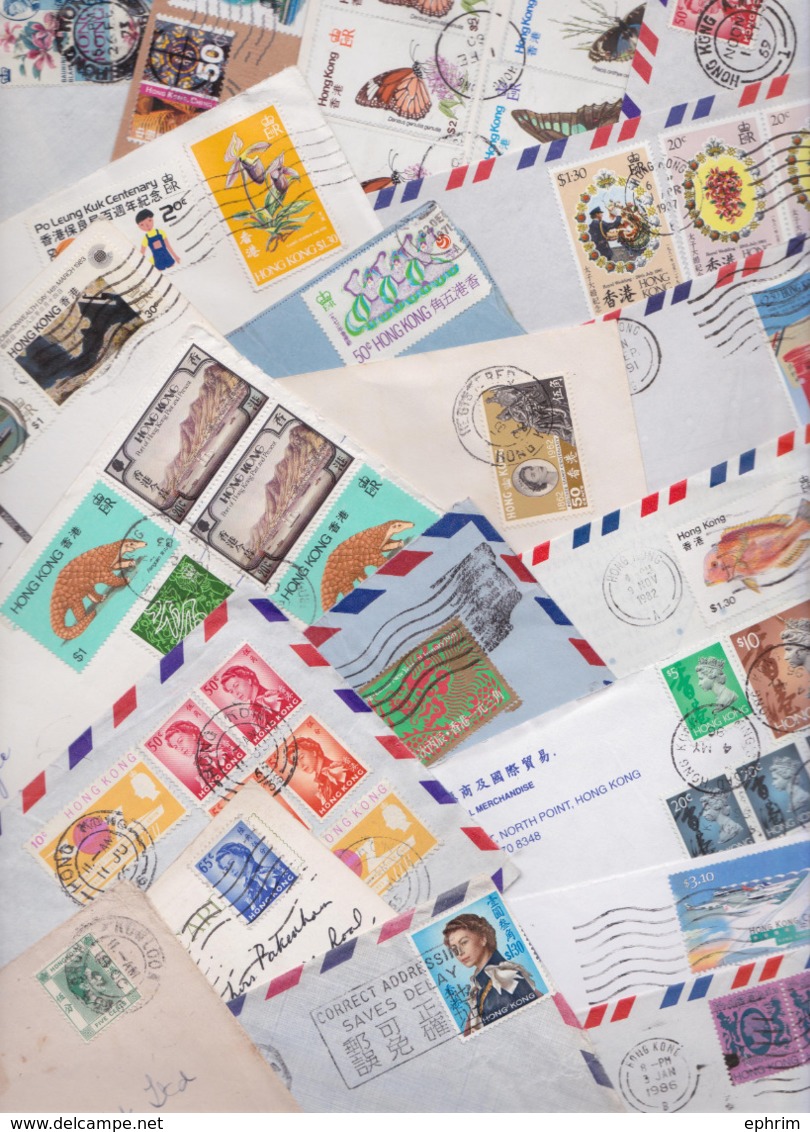 HONGKONG HONG KONG Lot Varié De 286 Enveloppes Timbrées Air Mail Covers Cover Batch Of Letters Stamps Franking Stamp - Lots & Serien