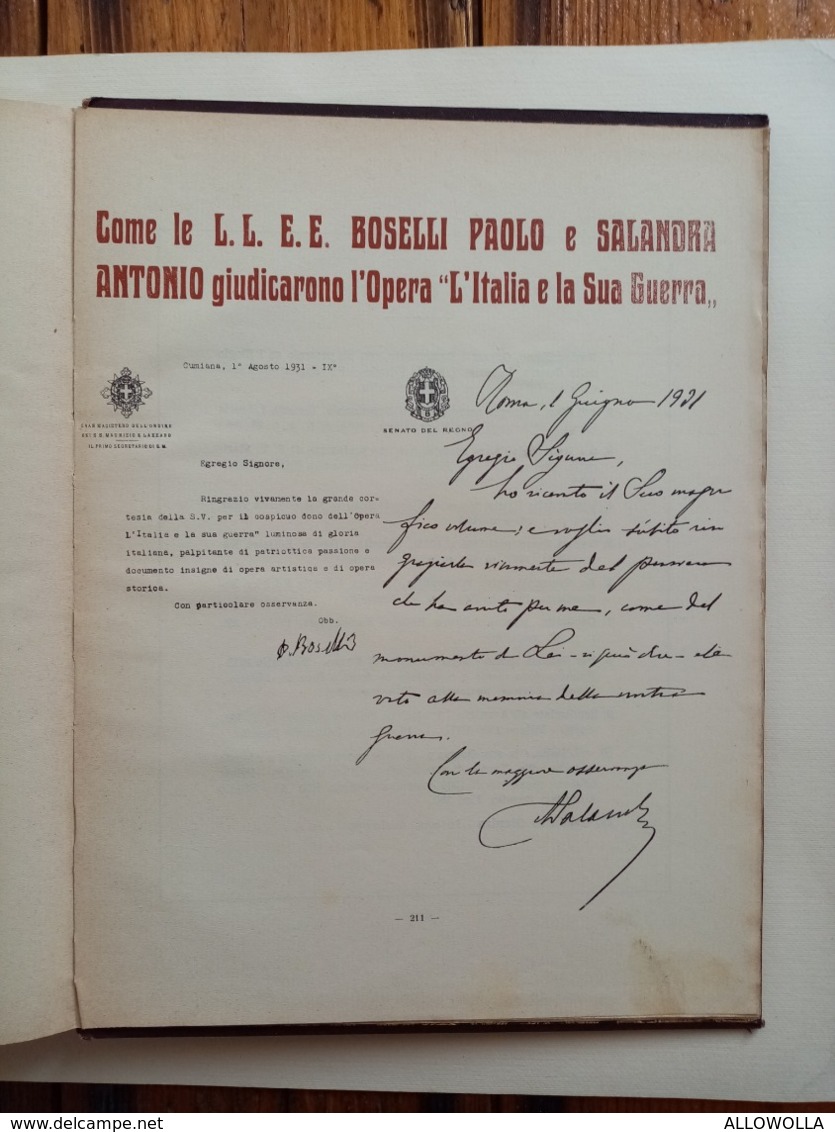 5683 "L'ITALIA E LA SUA GUERRA-ANDREA BUSETTO-1933-ARTI GRAFICHE E. PONTI-MILANO"  ORIGINALE