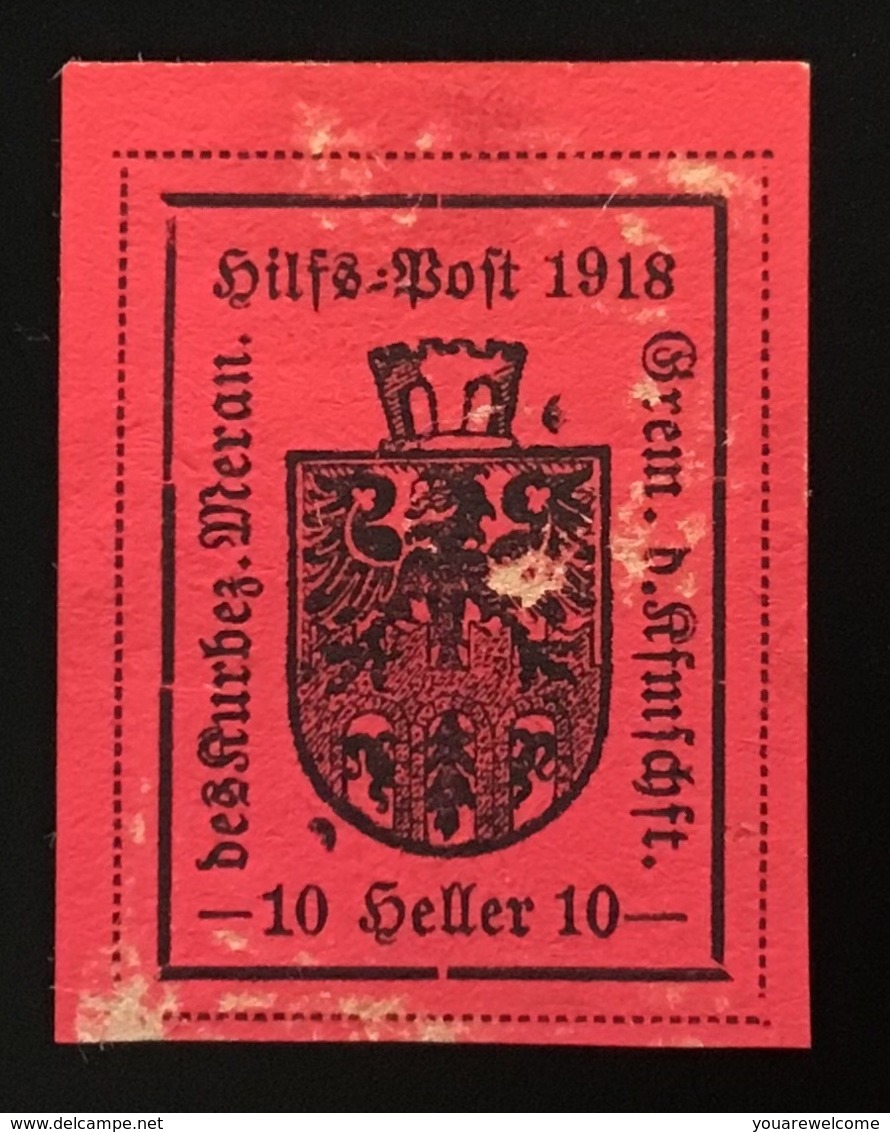 Merano 1918 Sa. 12A = 10000€ RR ! (Österreich Hilfpost Meran Tirol Lokalpost Italy Local Post Italia Trentino H.Avi - Merano