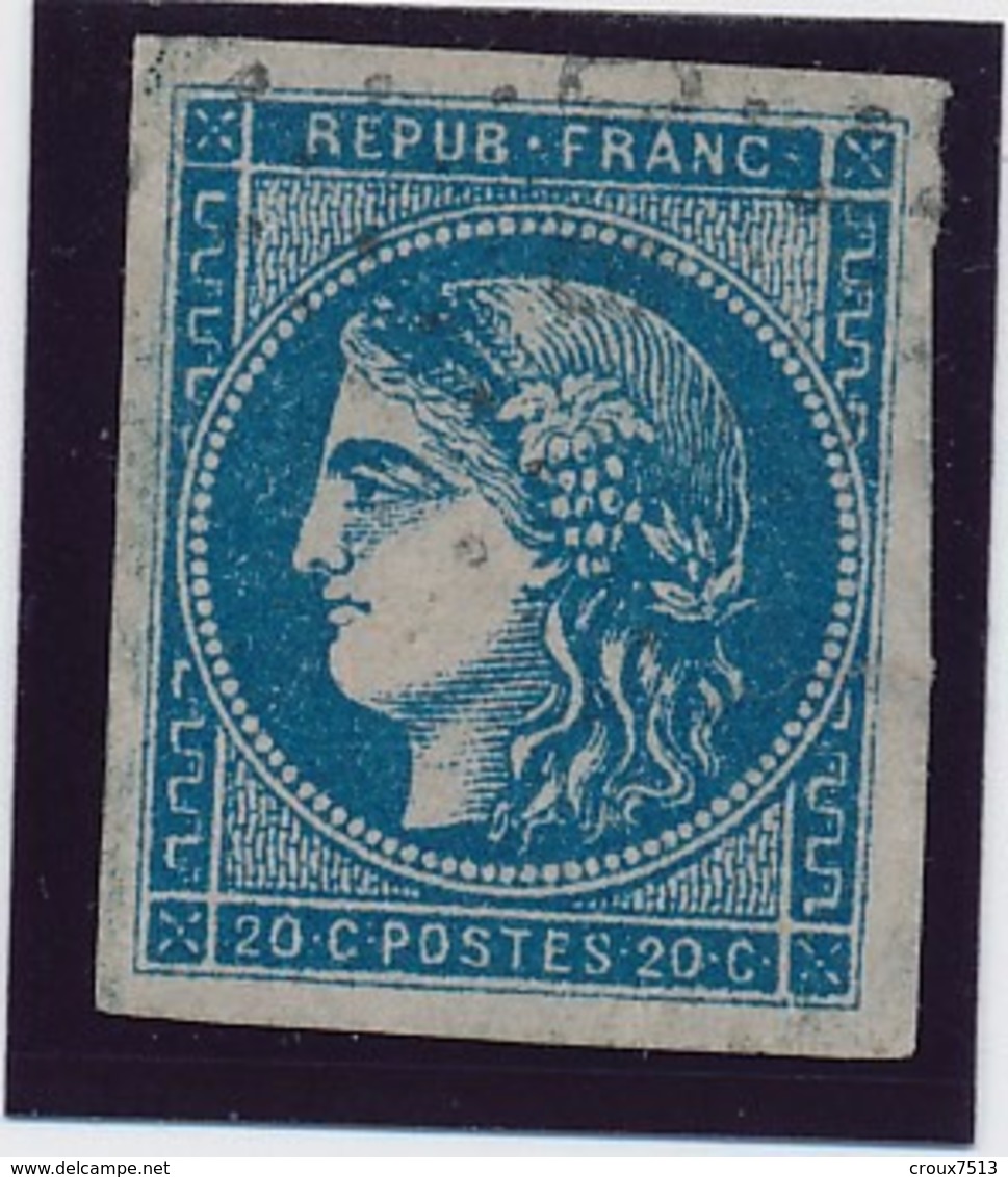 20 C Bleu Type II N° 45 Avec Pd B. - 1870 Emisión De Bordeaux