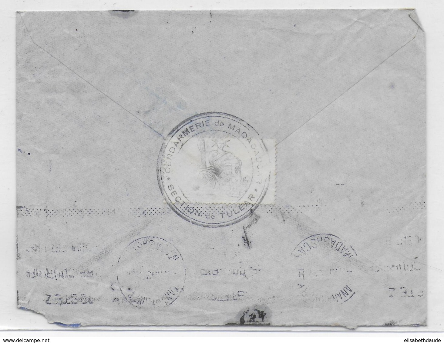 MADAGASCAR - 1948 - LETTRE Par AVION De La GENDARMERIE De TULEAR => VILLEURBANNE - Lettres & Documents