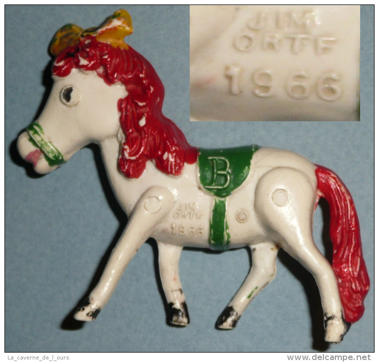 Rare Ancienne Figurine Vintage En Plastique JIM ORTF 1966, Poney Série TV, Cheval - Other & Unclassified