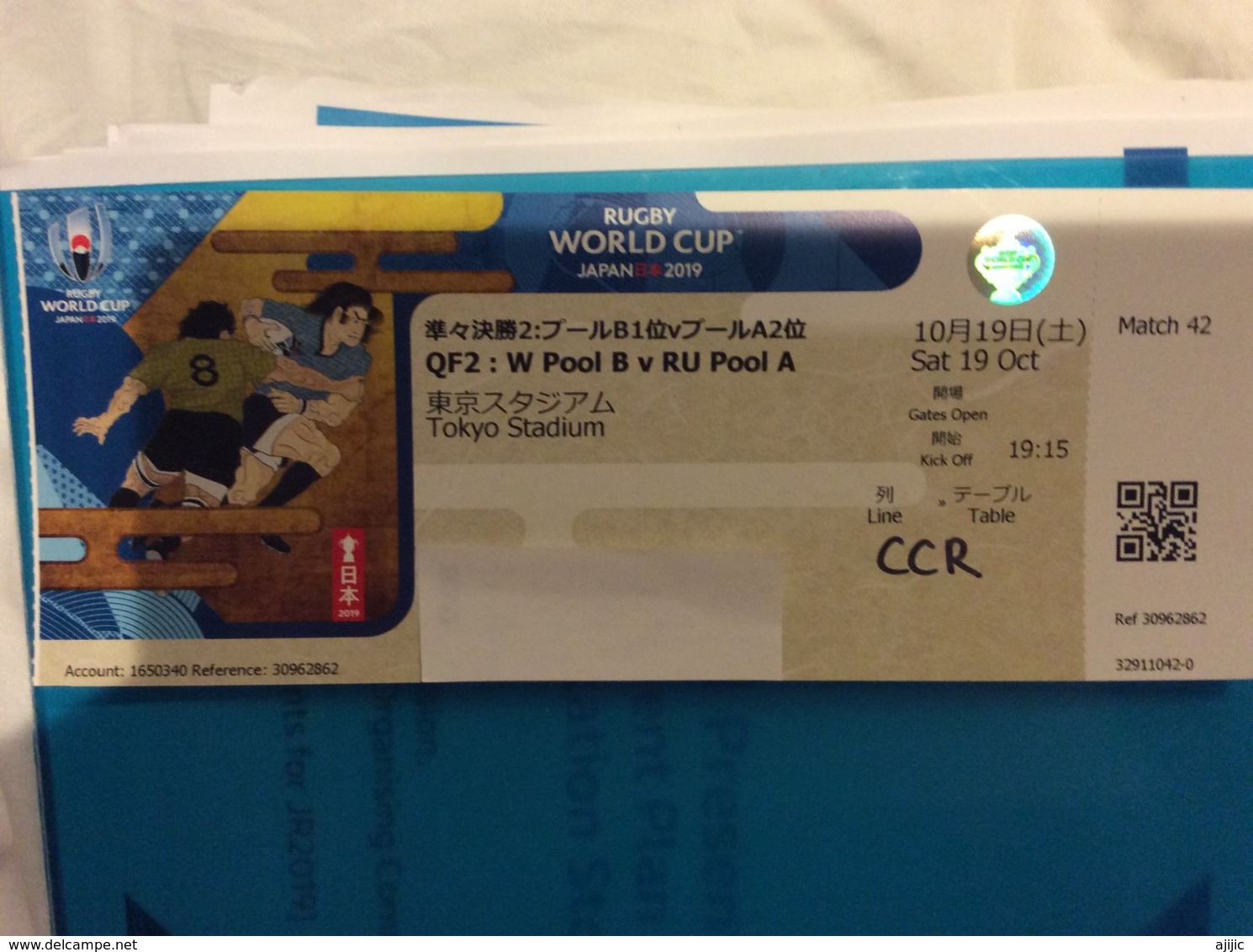 Rugby World Cup Japan 2019. Match QF 2. New-Zealand Vs Ireland Saturday 19th October. Tokyo Stadium.Broadcast TV/Radio - Rugby