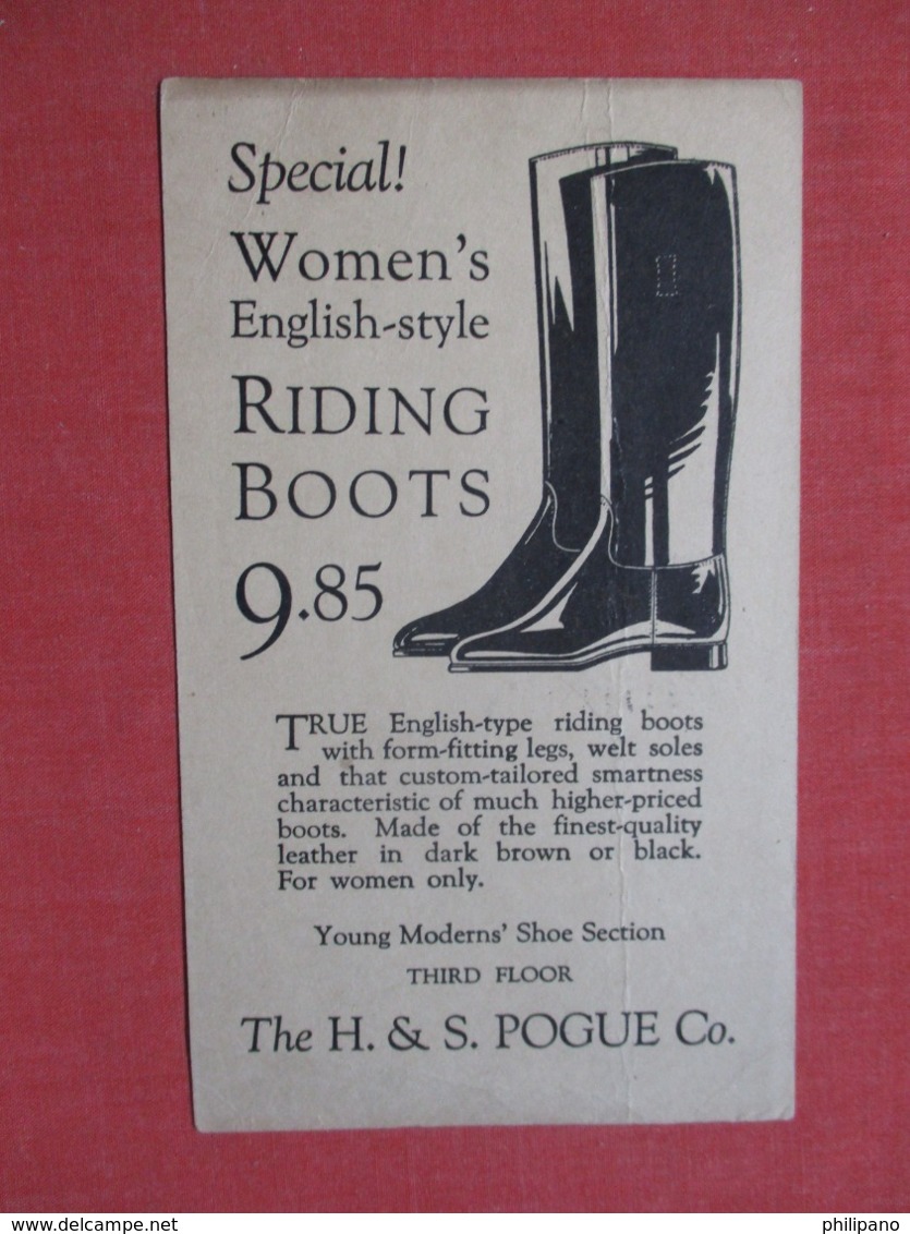 Women's English Style Riding Boots  H & S Pogue Co.ref 3691 - Advertising