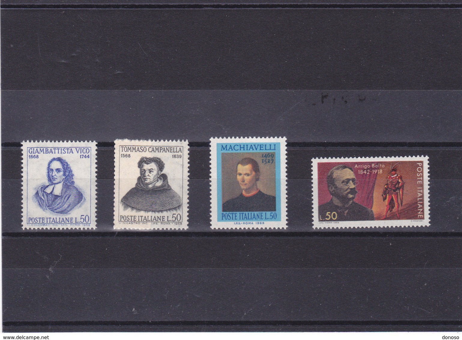 ITALIE 1968-1969 BOITO, VICO, CAMPANELLA, MACHIAVEL Yvert 1013 +1016 + 1019 + 1036 NEUF** MNH - 1961-70: Ungebraucht