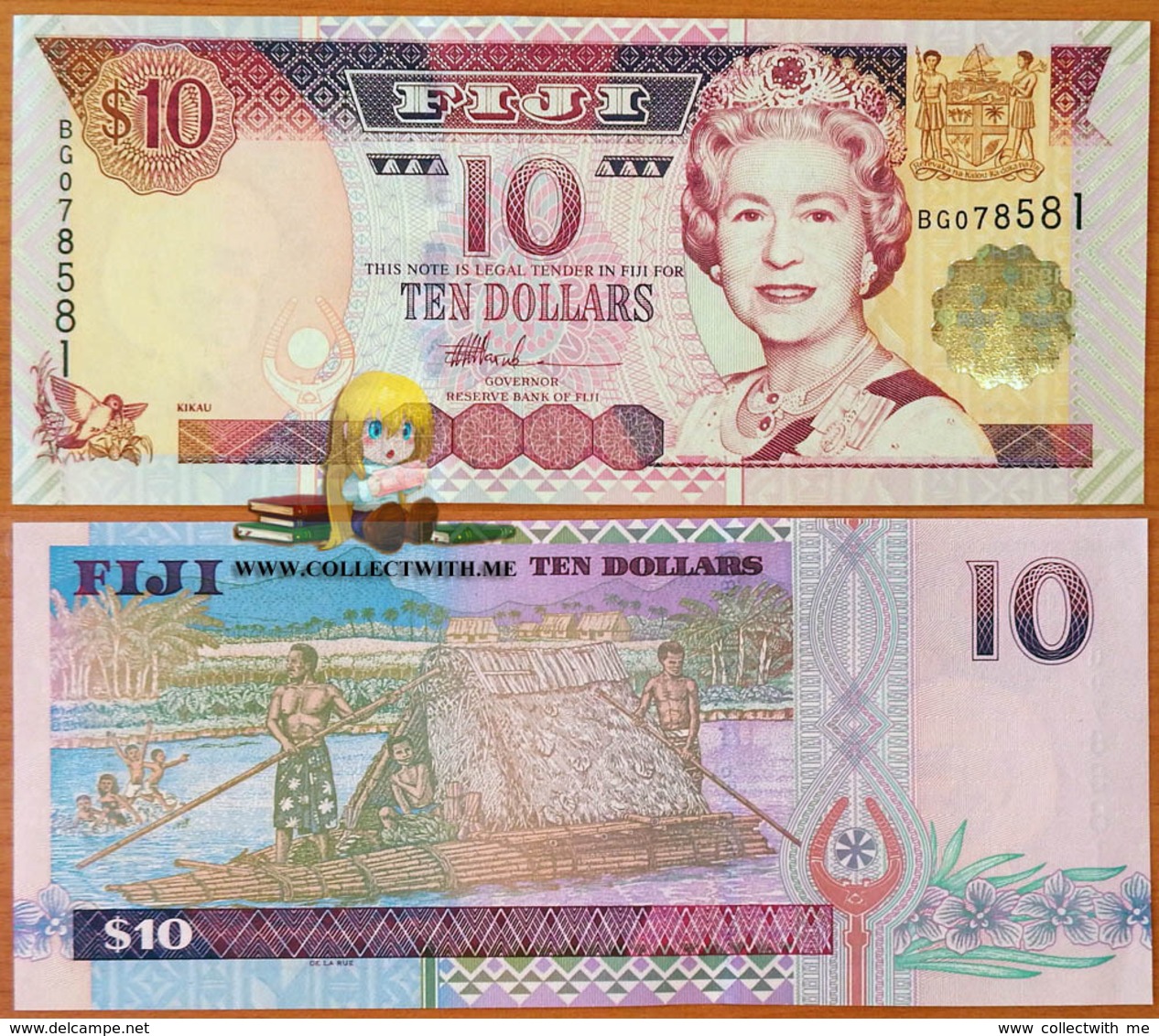 Fiji 10 Dollars 2002 UNC P-106a - Fiji