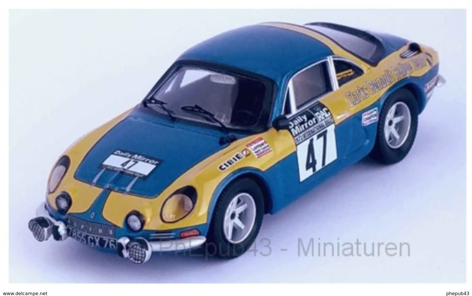 Alpine Renault A110 - Clarks Renault Rally Team - P. Moss/E. Crellin - RAC Rally 1973 #47 - Troféu - Trofeu