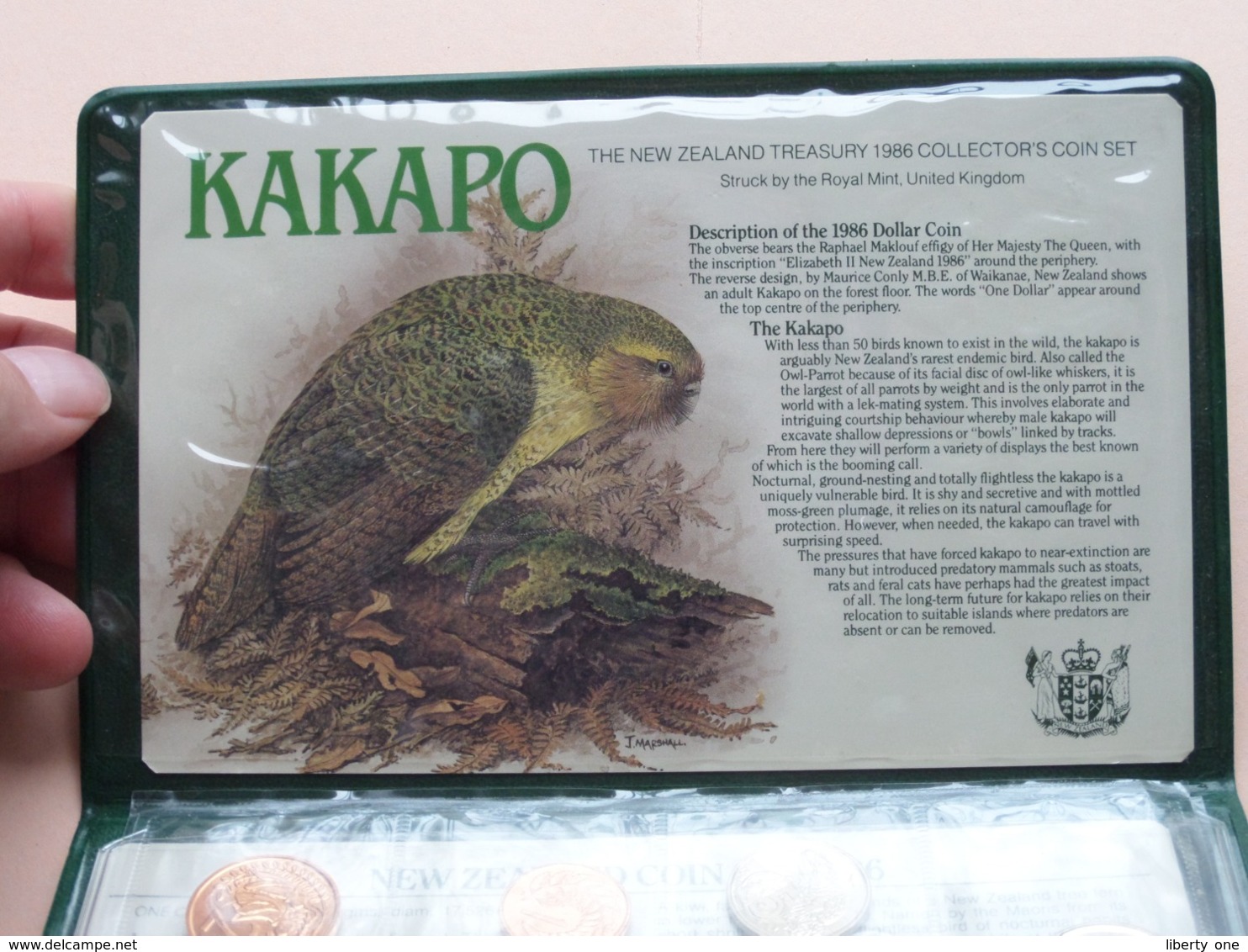 NEW ZEALAND COIN ISSUE 1986 Uncirculated Set ( KAKAPO / V.R. Ward ) > ( For Grade, Please See Photo ) ! - Nouvelle-Zélande