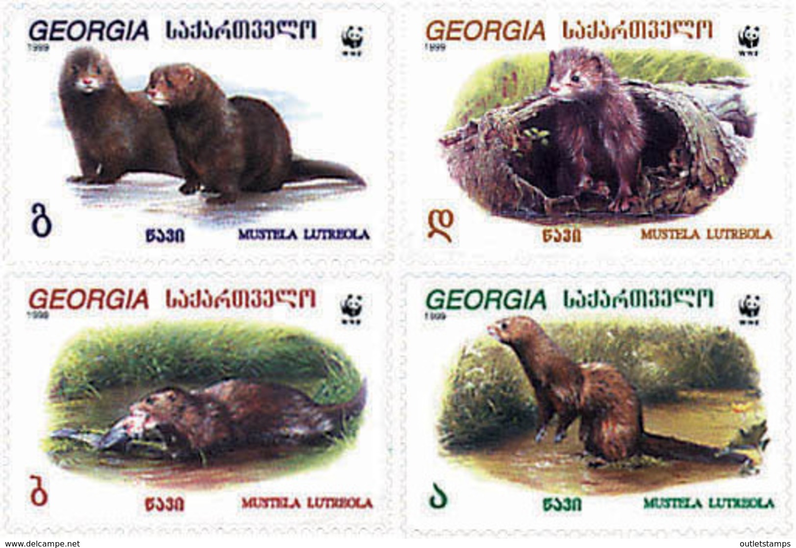 Ref. 26193 * NEW *  - GEORGIA . 1999. EUROPEAN MINK. VISON EUROPEO - Georgia