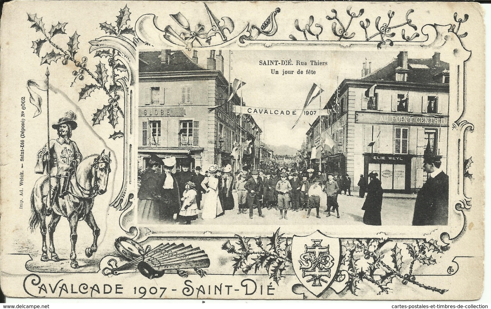 Cavalcade 1907 , SAINT DIE , Rue Thiers , Un Jour De Fête , CPA ANIMEE - Saint Die