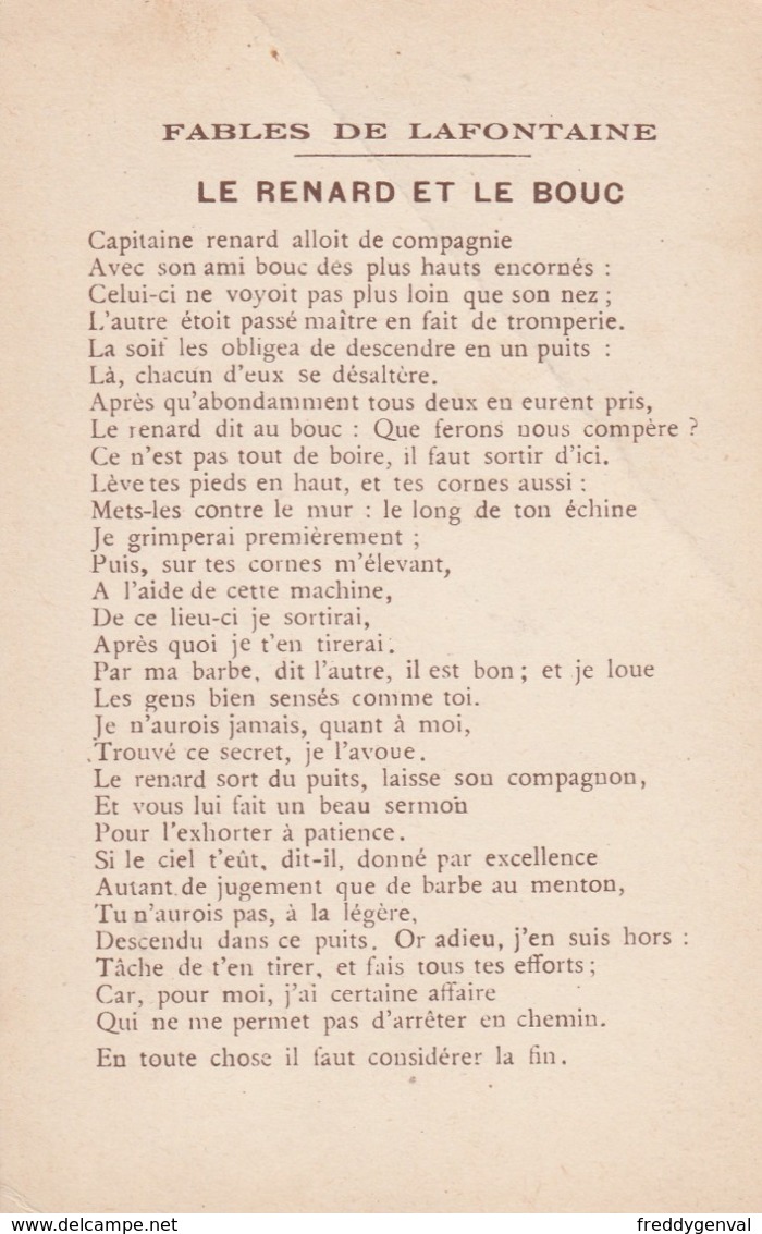 FABLES DE LA FONTAINE LE  RENARD ET LE BOUC - Contes, Fables & Légendes