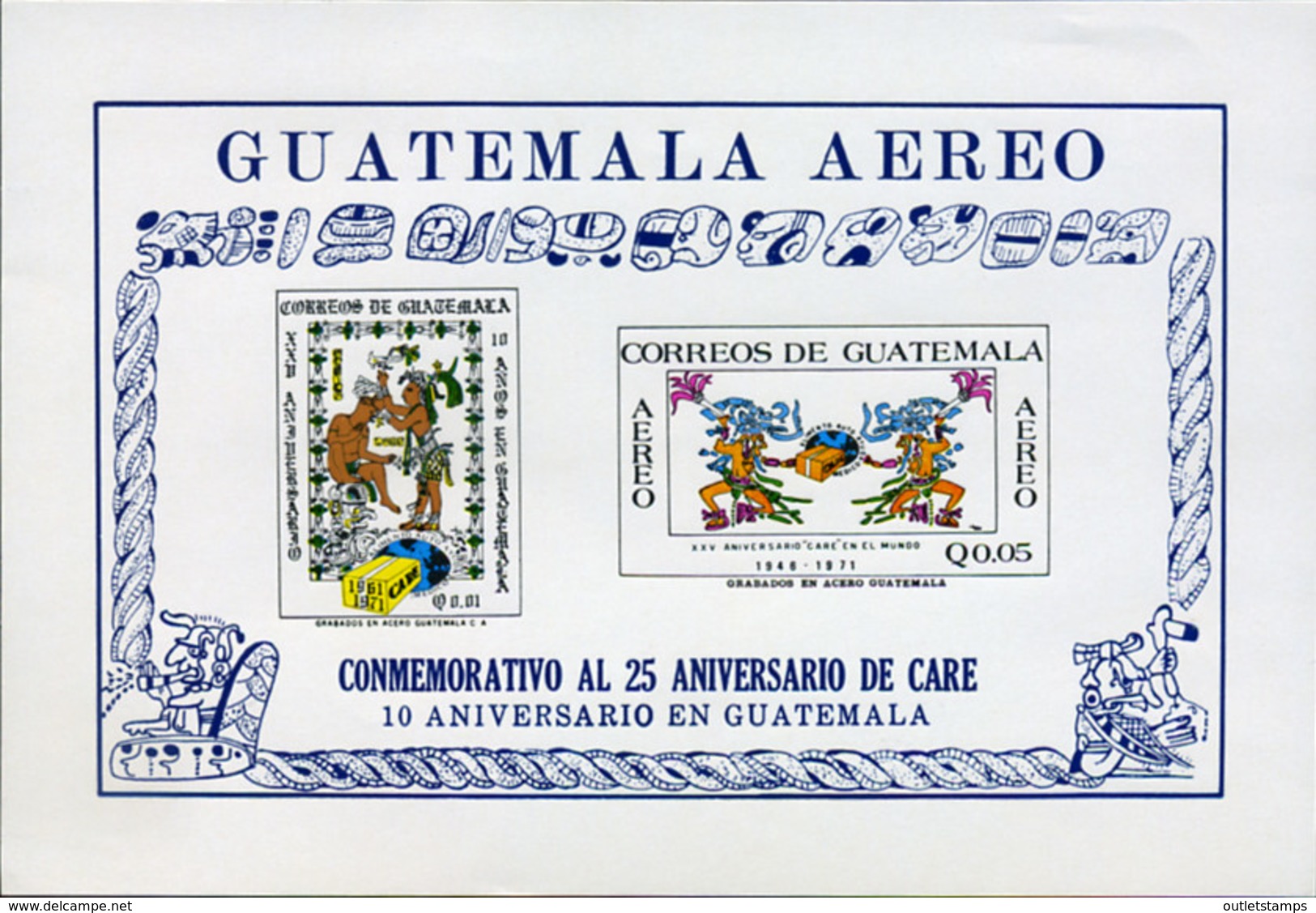 Ref. 370201 * NEW *  - GUATEMALA . 1971. 	CARE 25TH ANNIVERSARY	. 25 ANIVERSARIO DE CARE - Guatemala