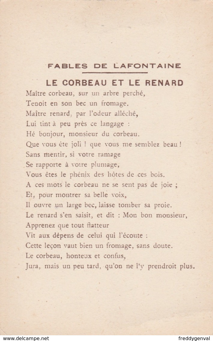 FABLES DE LA FONTAINE LE  CORBEAU ET LE RENARD - Contes, Fables & Légendes