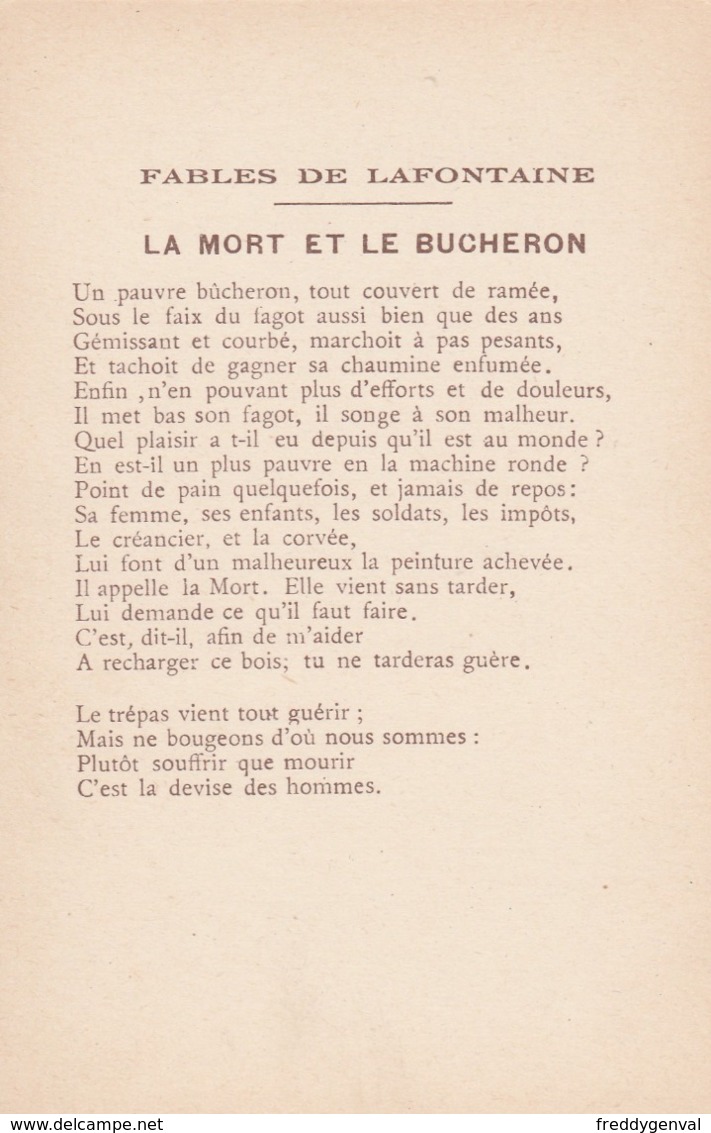 FABLES DE LA FONTAINE LA MORT ET LE BUCHERON - Contes, Fables & Légendes