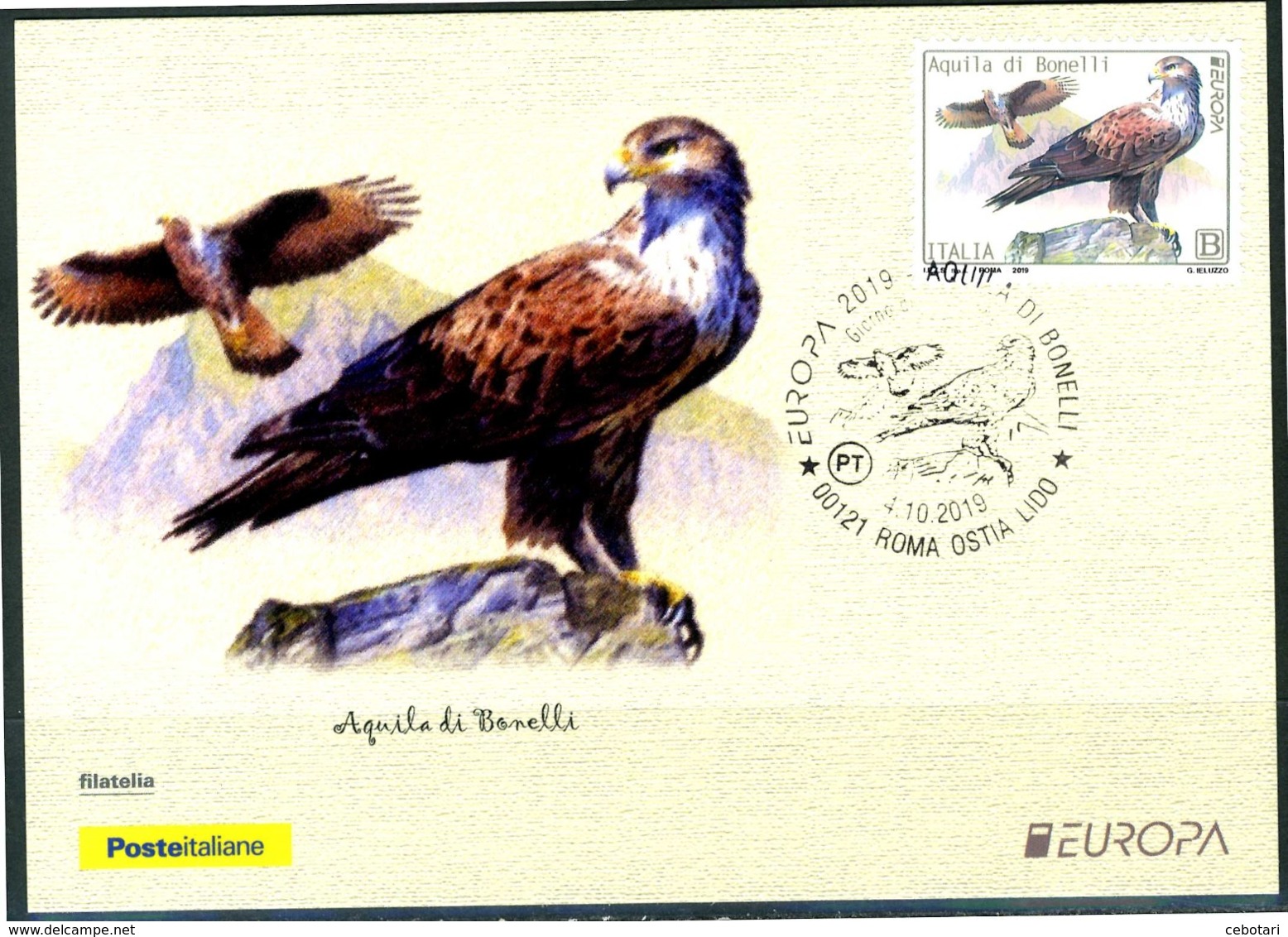 ITALIA / ITALY 2019 - Europa 2019 - Uccelli / Birds - "Aquila Di Bonelli" - Maximum Card - 2019